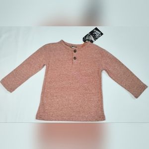 First Wave Boys Long Sleeve Shirt Color:HTR Red  size:12M